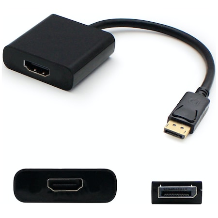 Add-On Addon 20.00Cm (8.00In) Displayport Male To Hdmi Female Black Adapter DISPLAYPORT2HDMI